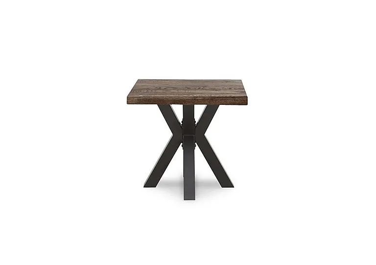 Njord Raw Edge Lamp Table with Metal Star Base - Desert