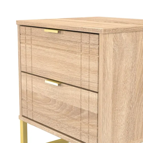 Darlton 2 Drawer Bedside Table 5