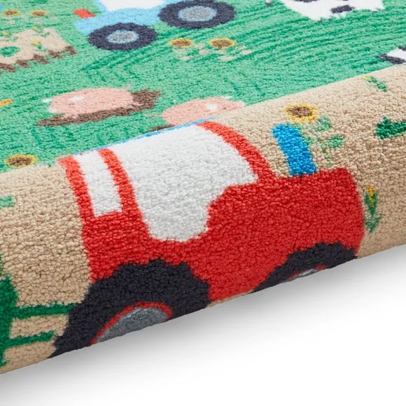 Catherine Lansfield Kids Farmyard Animals Circle Rug 3