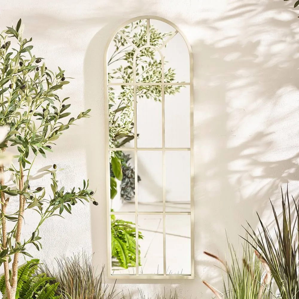FurnitureboxUK Harris Cream Large Arched Window 120x40cm Garden Mirror 2