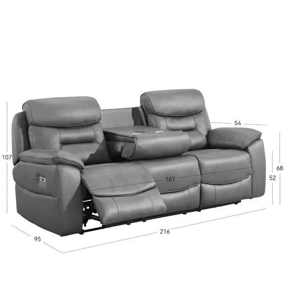 Leroy 3 Seater Electric Recliner Sofa 3