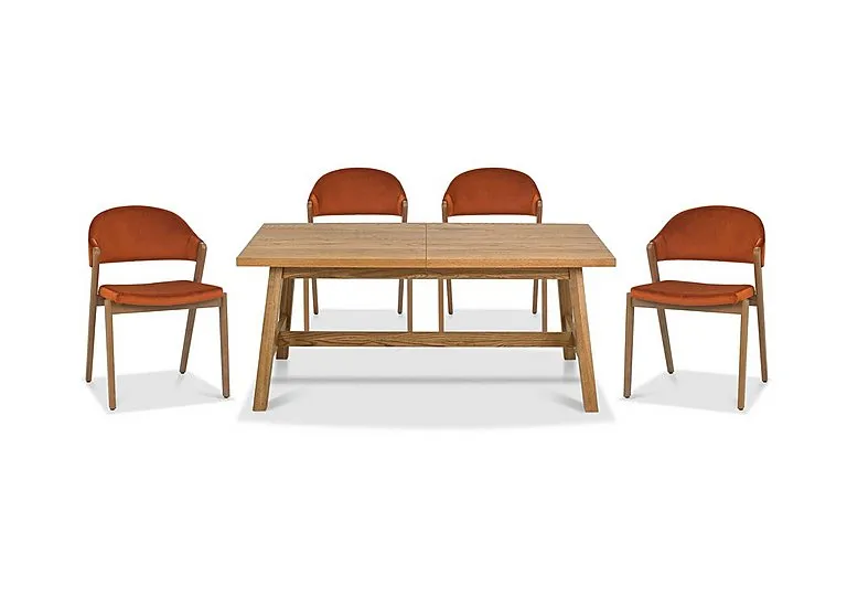 Stratford Small Extending Dining Table with 4 Fabric Chairs