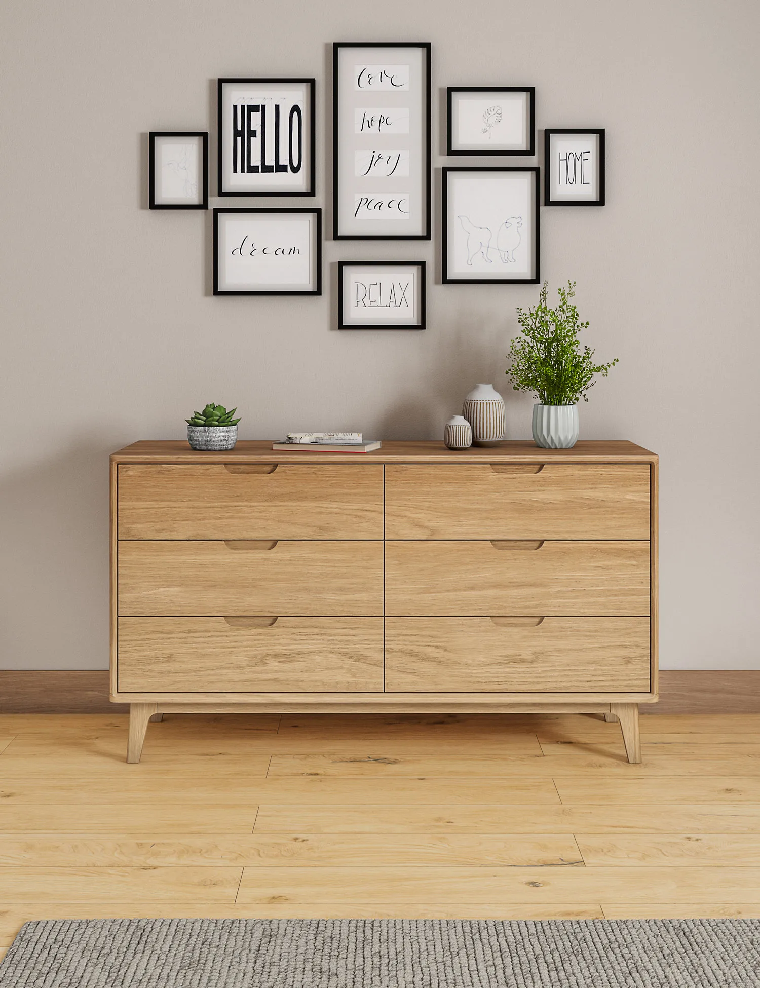 M&S Nord Wide 6 Drawer Chest