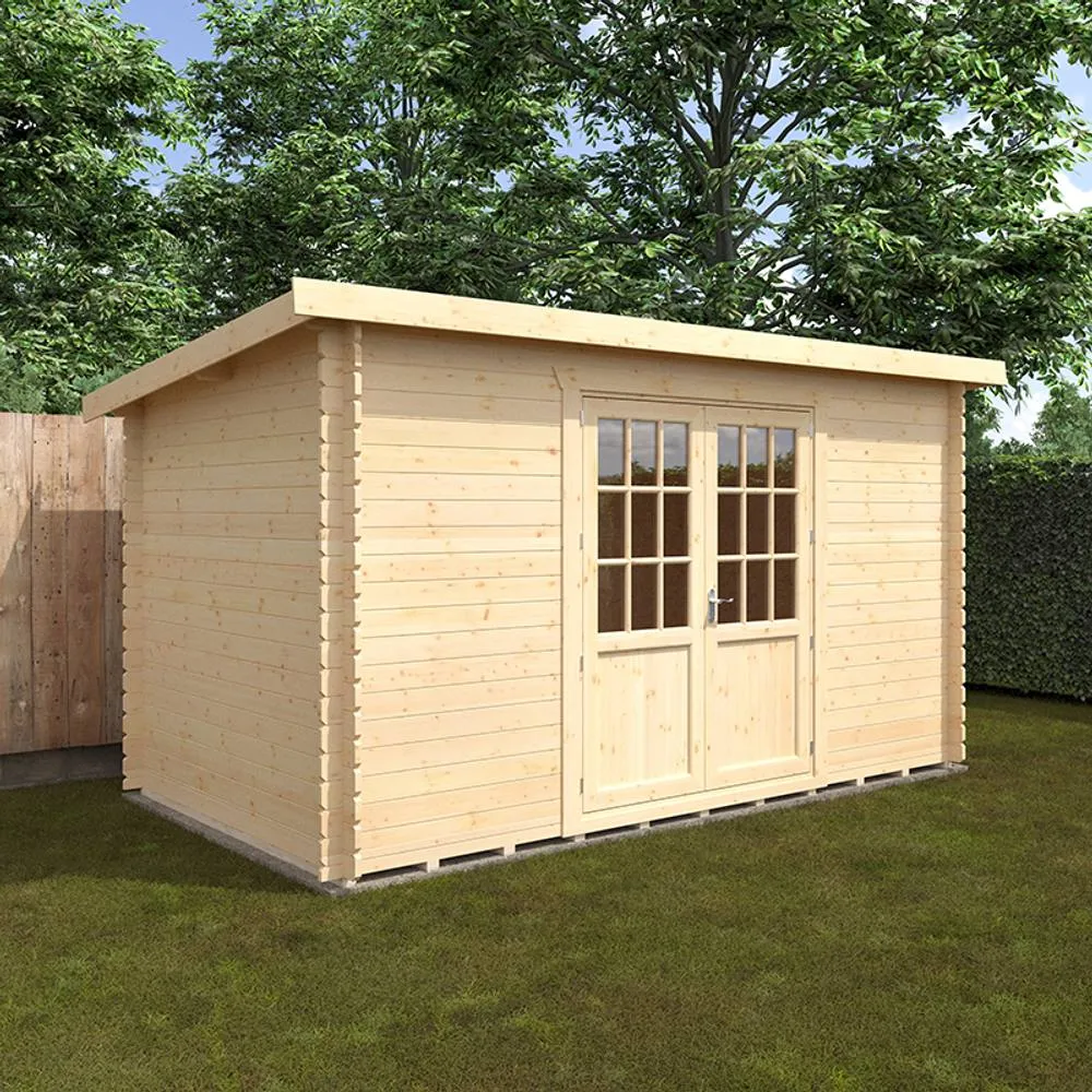 Buttercup Farm 14x8 The Kingsley 28mm Cabin - L415 x W235 x H232.8 cm in Natural 2