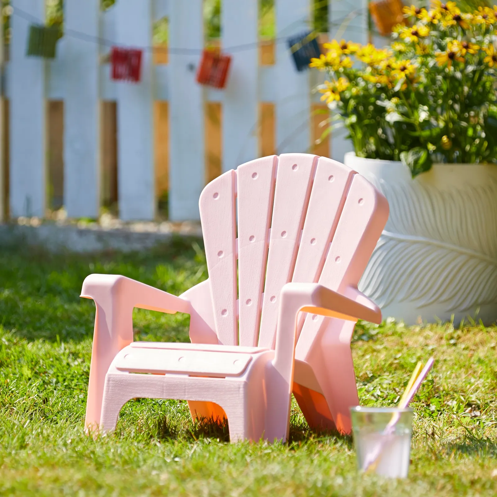 Kids Pink Fan Chair Pink