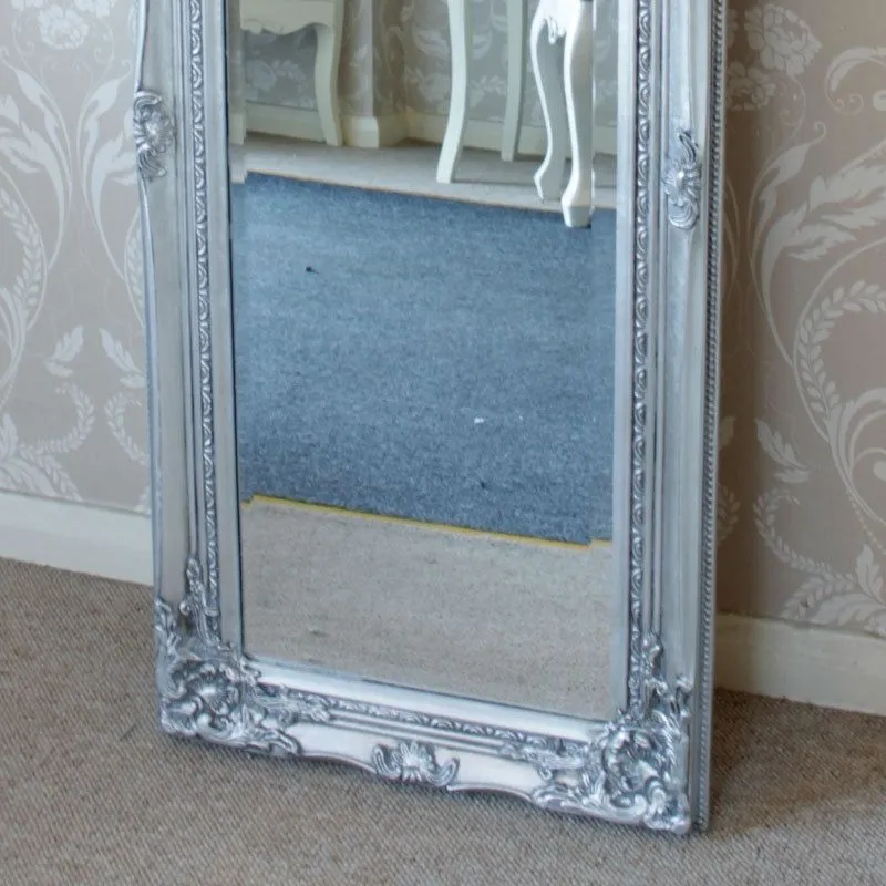 Melody Maison Tall Silver Ornate Mirror 47cm X 142cm 6