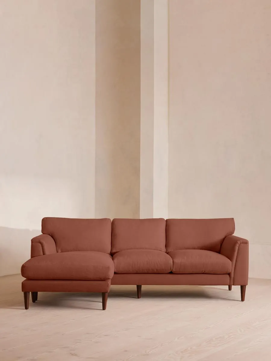Reya Chaise-end Sofa, Linen, Sienna