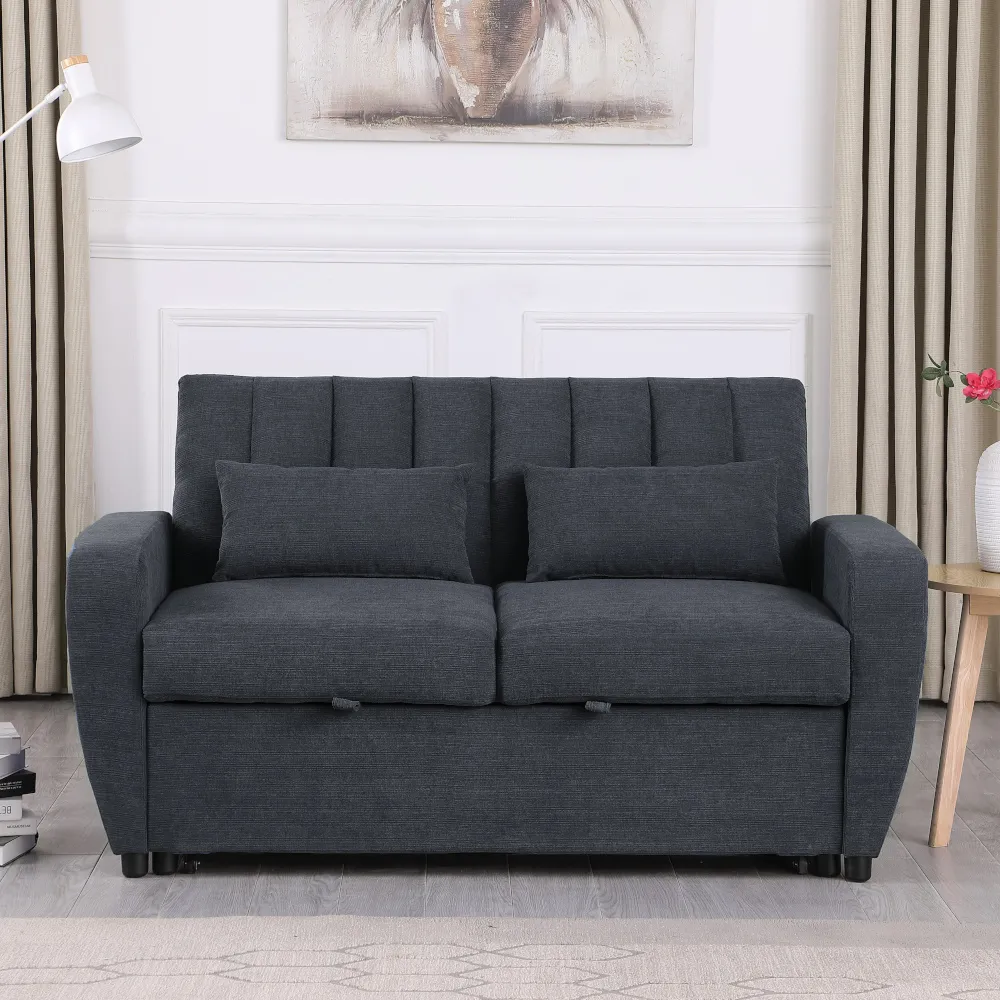 Gibson - Two-Seater Sofa Bed - Grey - Fabric - Two Seater - Make It Homely 1