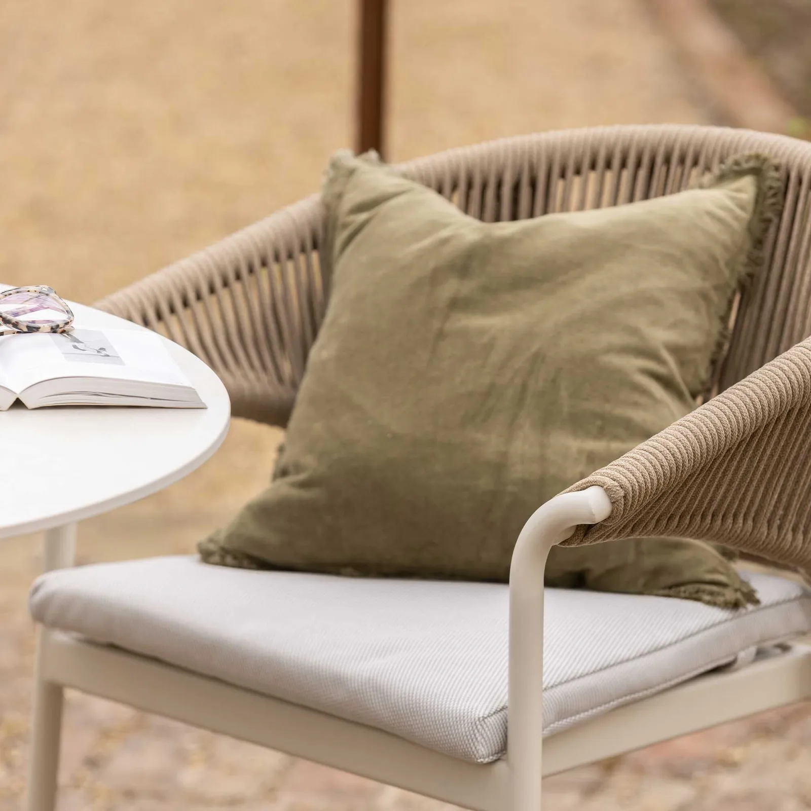 Sydney Garden Rope Back Dining Chair, White | Barker & Stonehouse 6