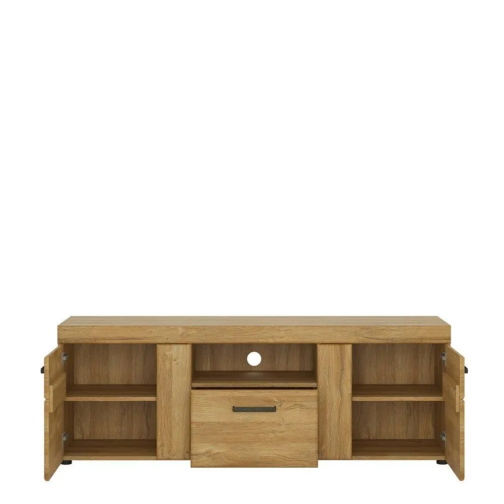 Furniture To Go Cortina 2 Door 1 Drawer Tall TV Cabinet in Brown 2