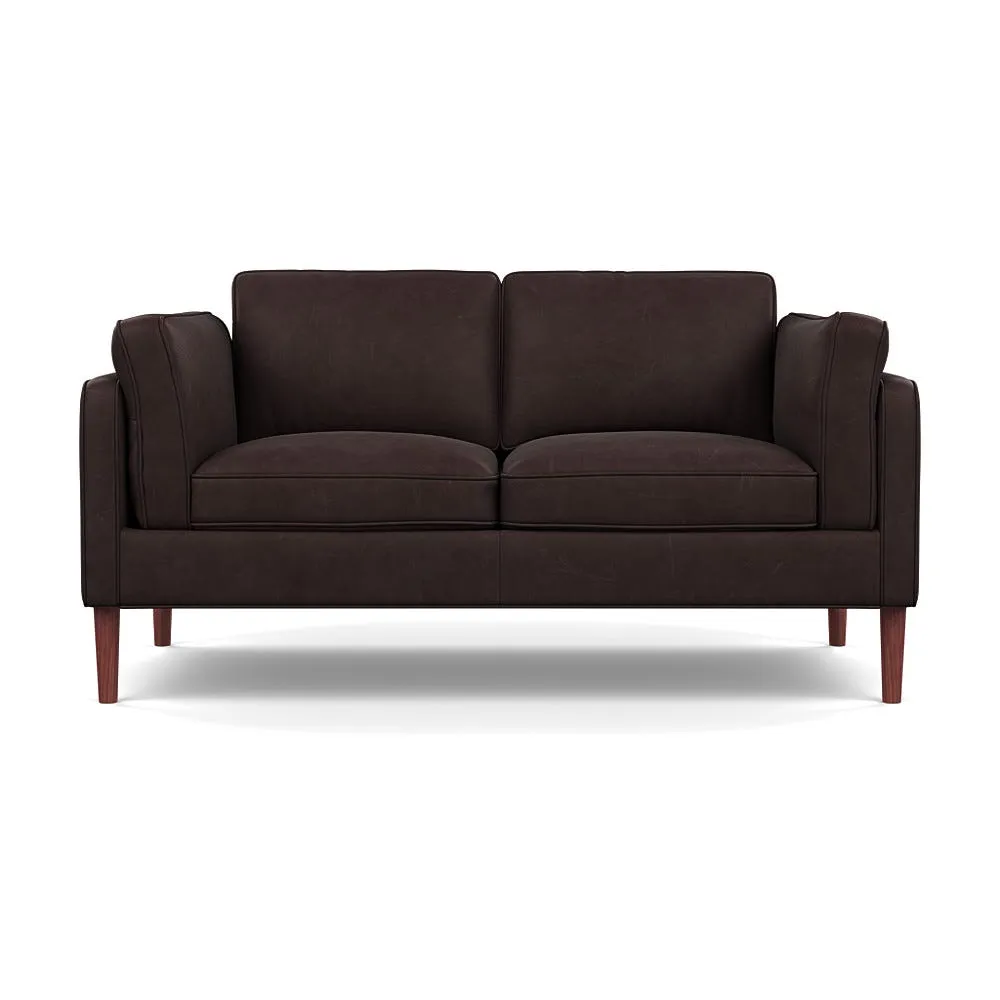 Heal's Sonno 2 Seater Heritage Leather Dark Walnut 2069 Walnut Feet 1