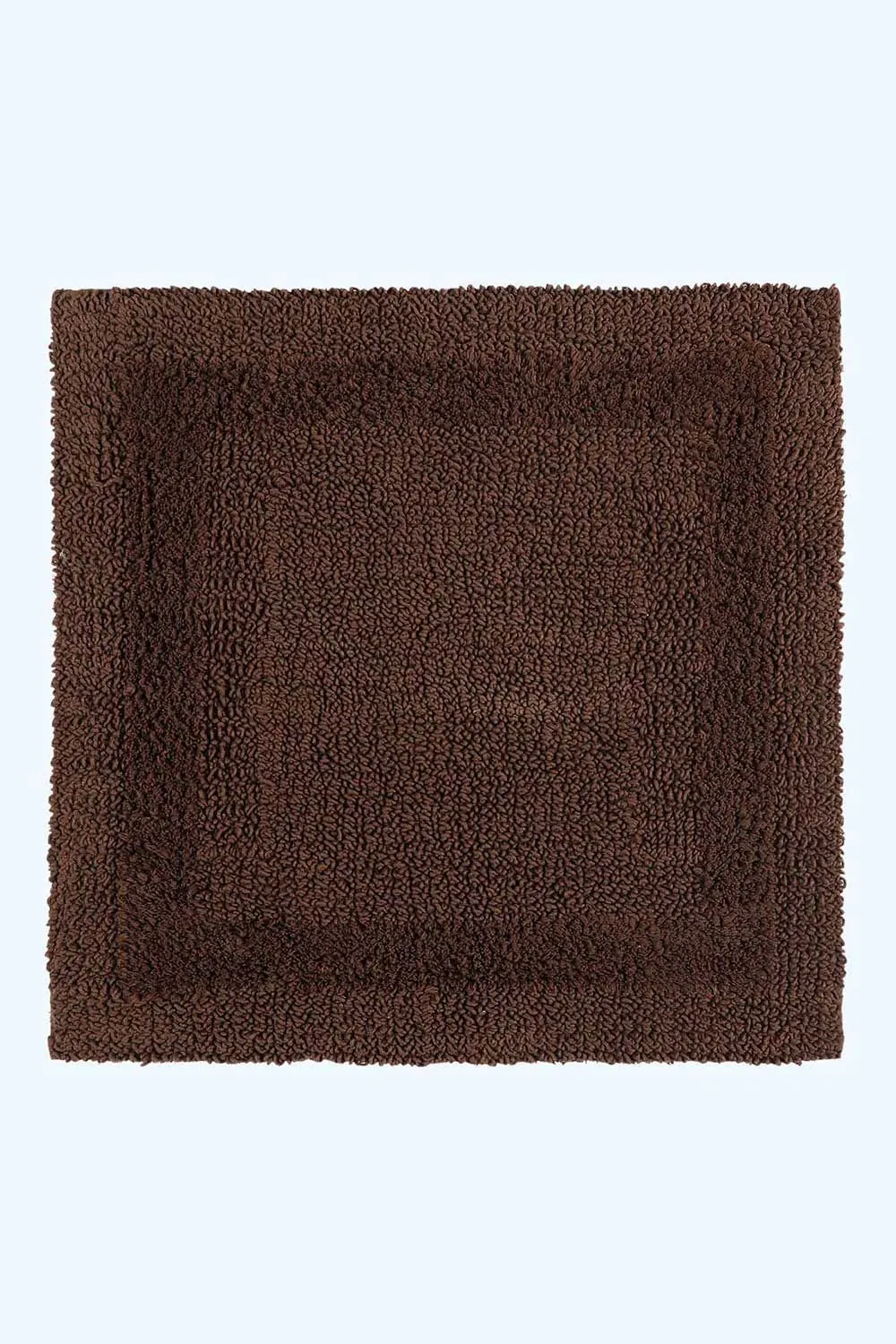 Homescapes Luxury Square Bath Mat 1600GSM 100% Cotton Reversible Shower Mat, 50cm in Chocolate 1