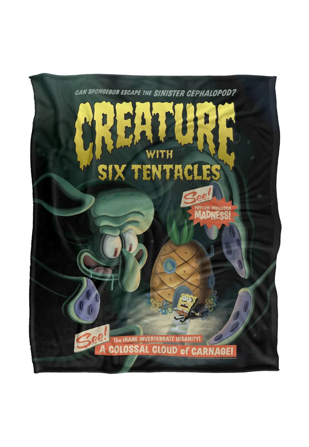 Spongebob Creature With Six Tentacles Silky Touch Super Soft Throw Blanket 152 X 127 cm in White