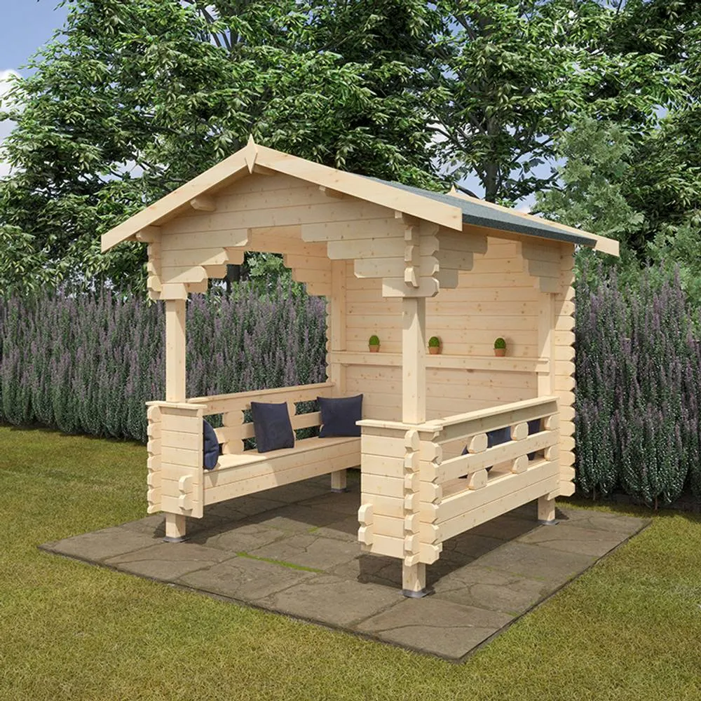 Buttercup Farm The Outdoor Shelter 44mm Cabin - L235 x W235 x H262.3 cm in Natural 5