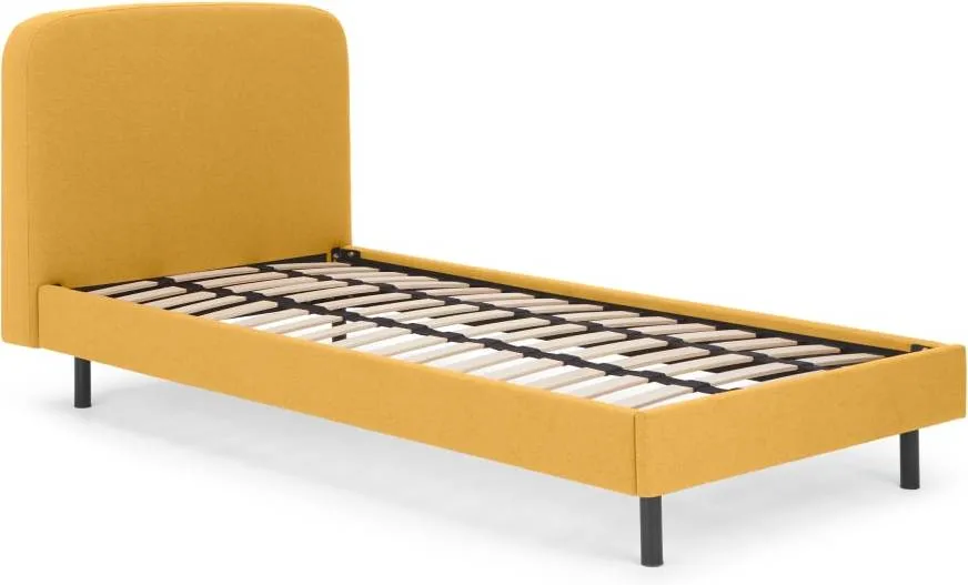 MADE Essentials Besley Single Bed, Yolk Yellow