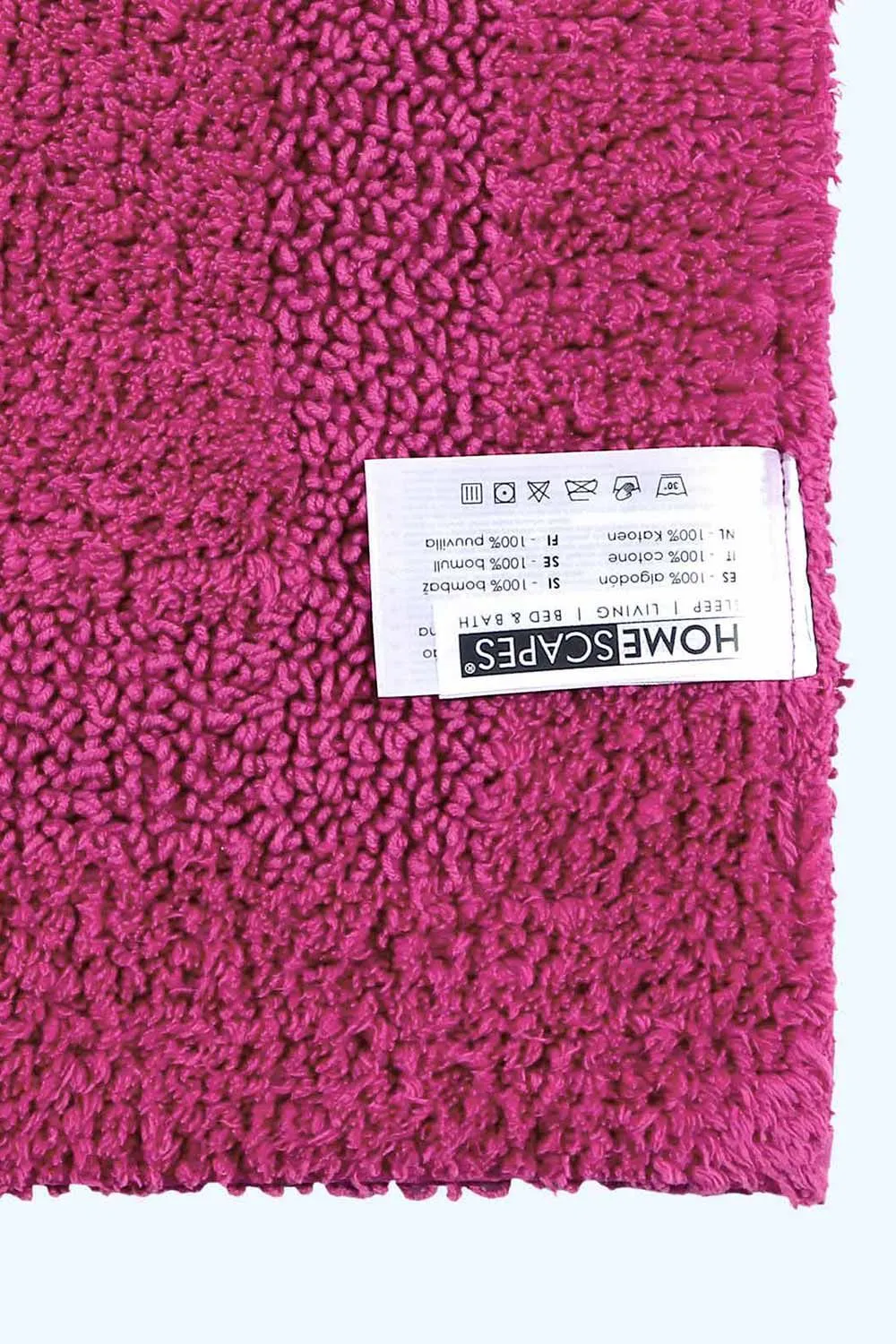 Homescapes Luxury Square Bath Mat 1600GSM 100% Cotton Reversible Shower Mat, 50cm in Raspberry 4