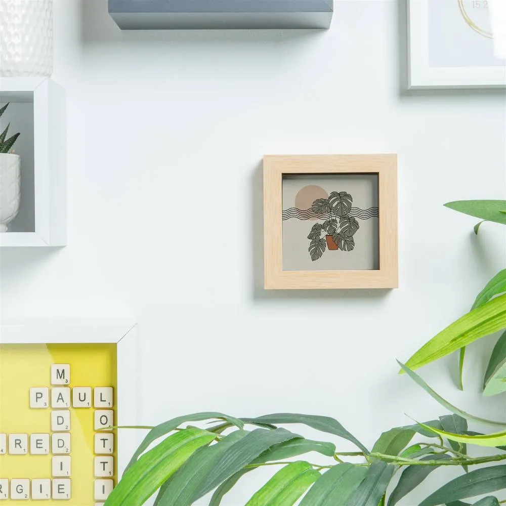 Nicola Spring 3D Box Photo Frame - 4 x 4" - Pack of 1 in Light Brown 5