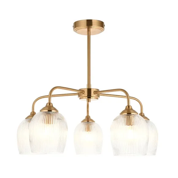 Vogue Leroy 5 Light Ribbed Pendant Light 5