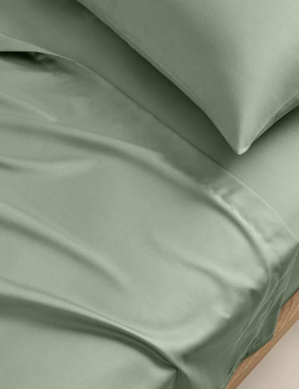 M&S Egyptian Cotton 400 Thread Count Silky Flat Sheet Sage