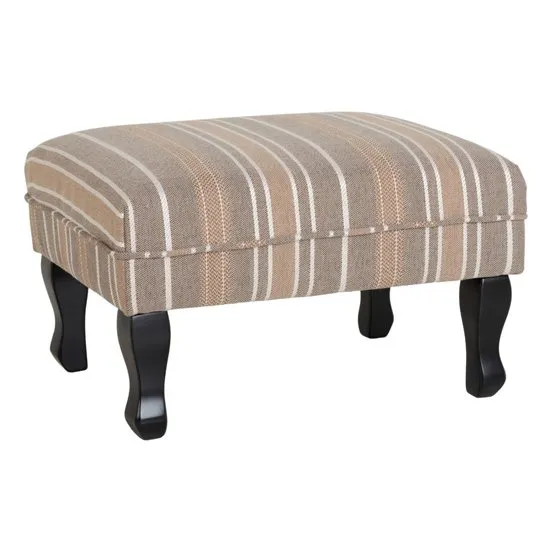Sherborne Stripe Fabric Footstool In Beige