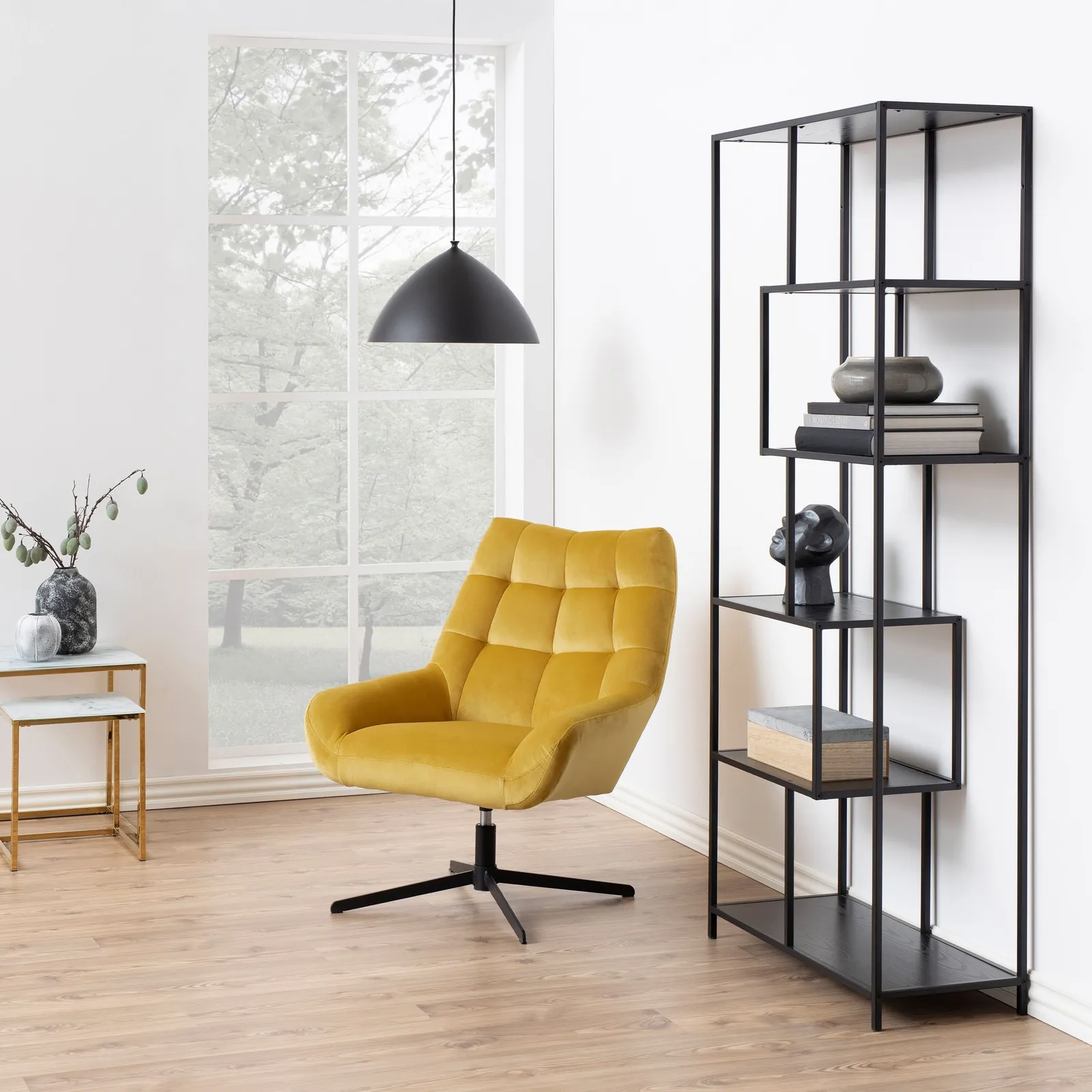 Furniture To Go Seaford Tall Black Metal Bookcase with 5 Black Shelves 4