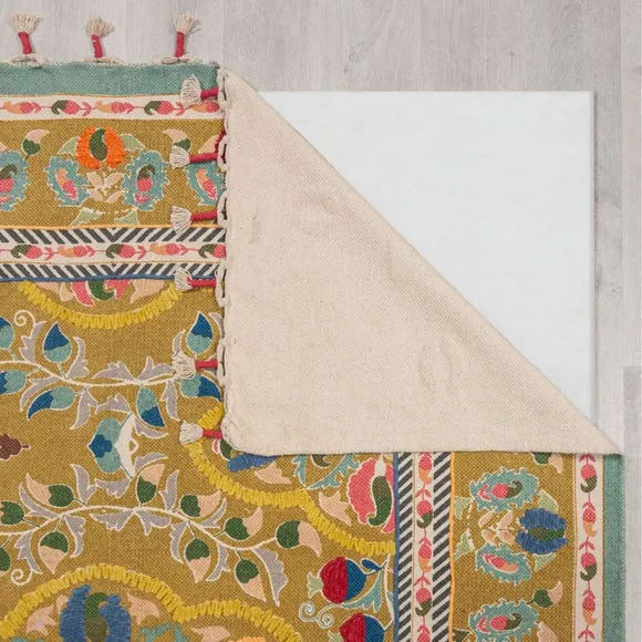 Rani Embroidered Floral Rug 3
