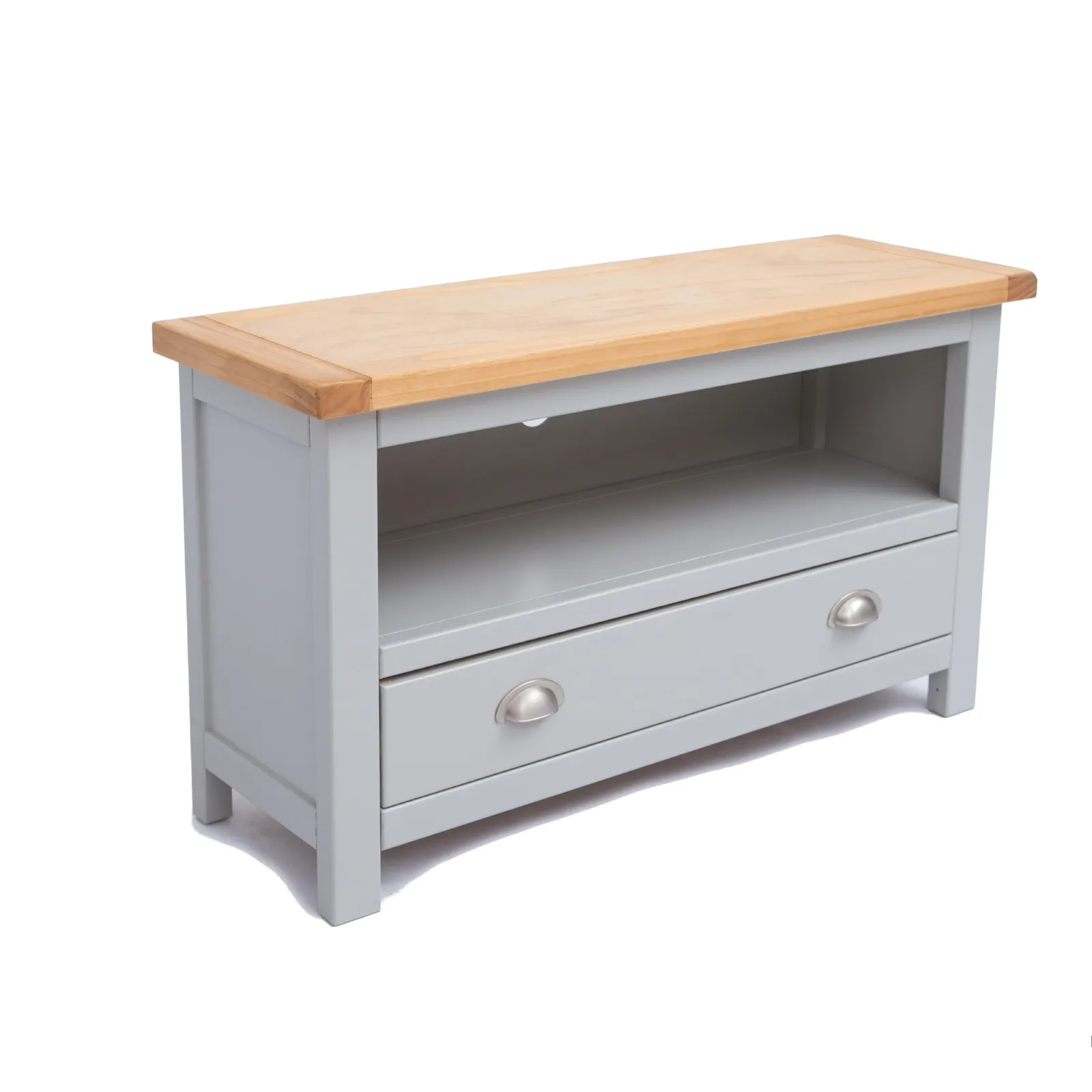 Cabinet Bits Argenta Light Grey 1 Drawer TV Cabinet Chrome Cup Handle 3