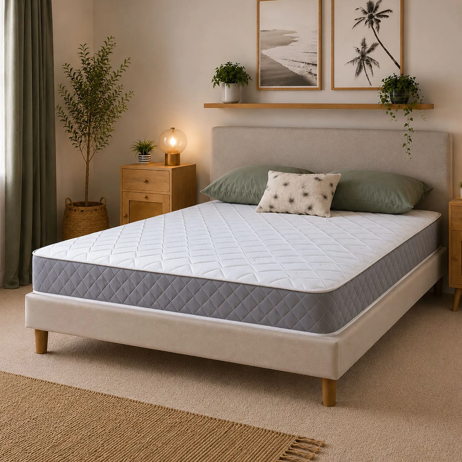 eXtreme Comfort Ltd Diamond Essentials 18cm Foam-Free Spring Mattress Cool Touch Cover in White 6