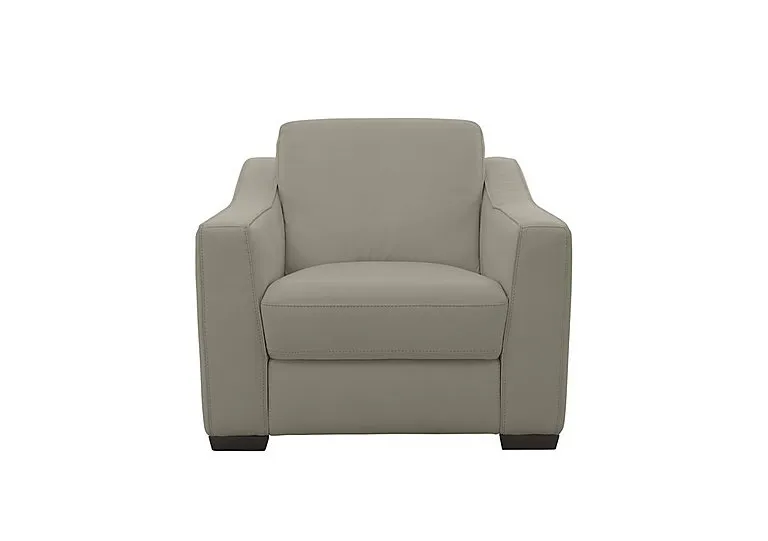 Optimus Leather Armchair - Silver Grey