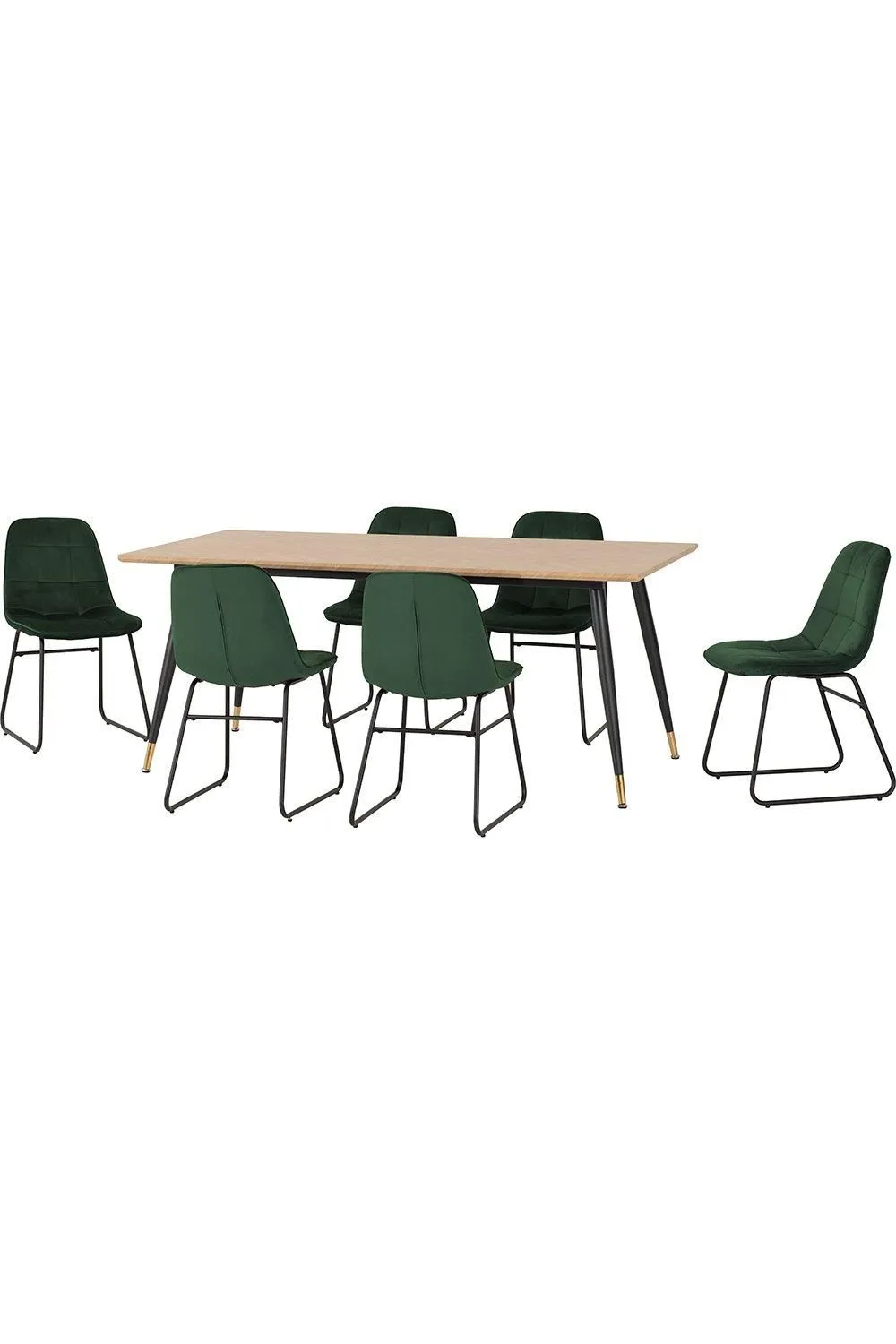 Seconique Hamilton Medium Dining Set with Lukas Chairs in Green 3
