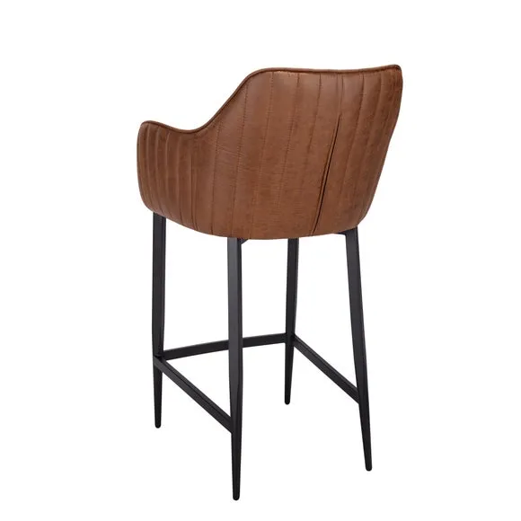 Indus Valley Logan Bar Stool, Faux Leather 5