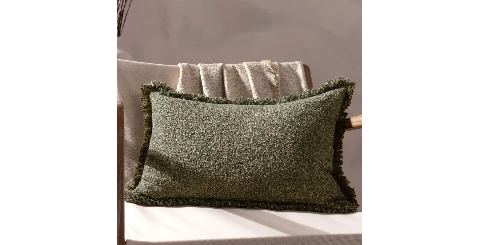 Luxury Woven Cushion - Moss