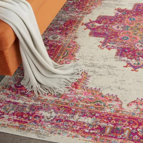 Ivory and Fuchsia Passion Rug 3