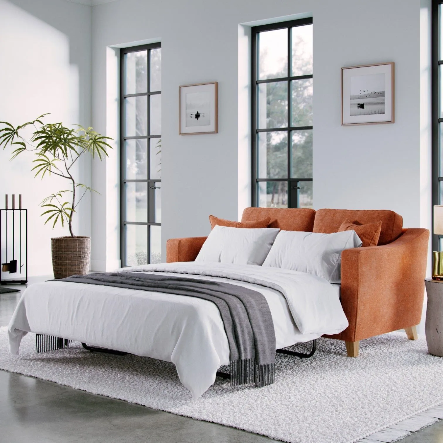 The Great Sofa Company Jackson Chenille Sofa Bed in Terracotta 1