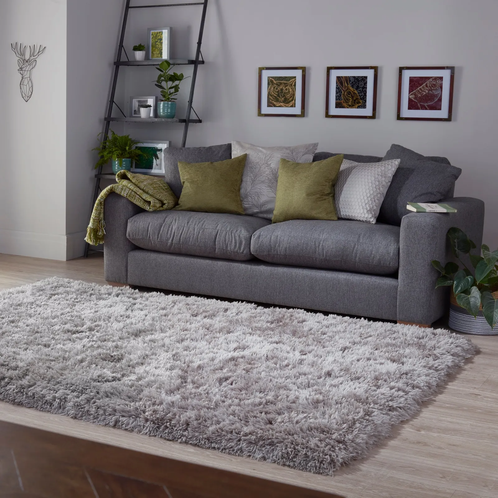 Polar Shaggy Rug Grey