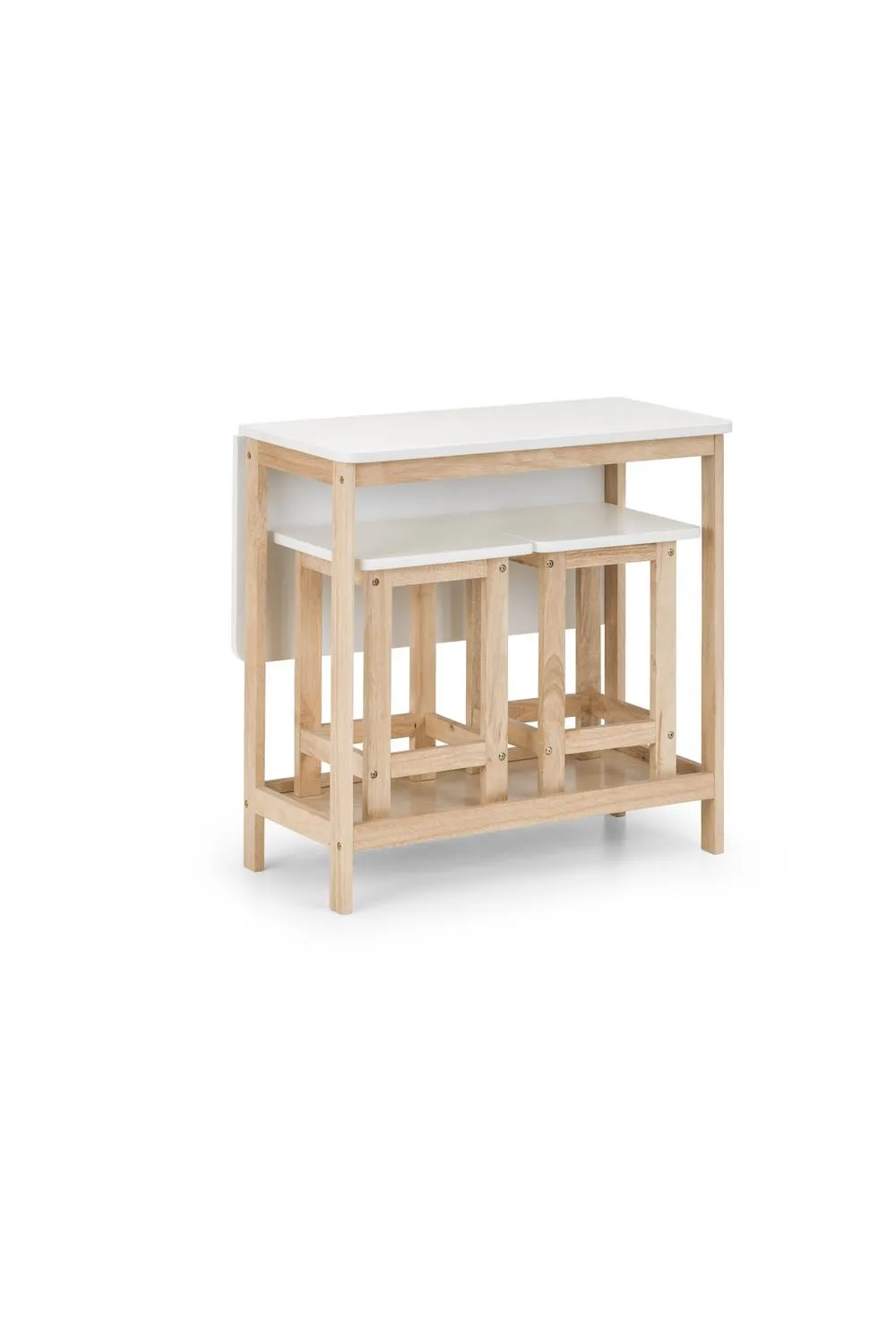 Julian Bowen Bergen Compact Folding 2 Seater Bar Set in White 4