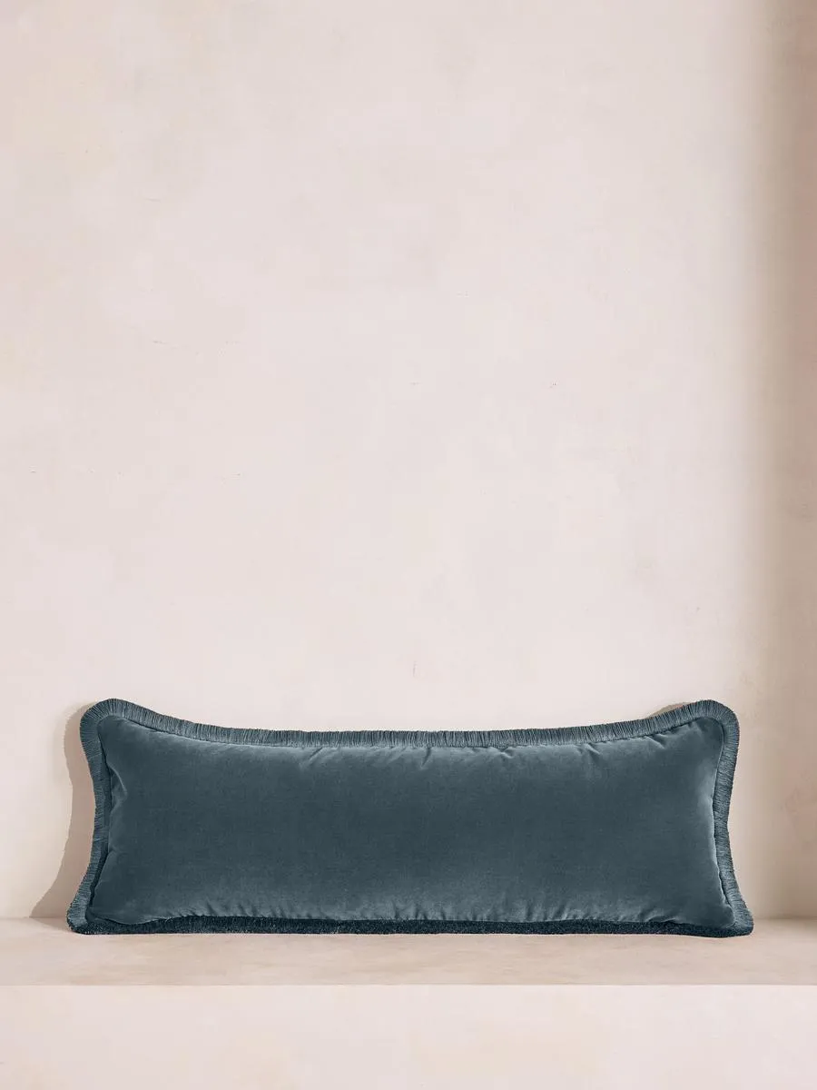 Margeaux Bolster Cushion, Grey Blue