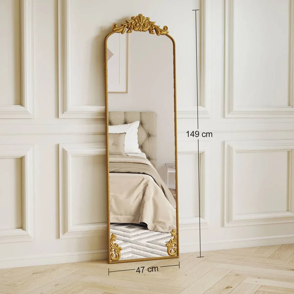 HOMCOM 50 x 160 cm Full Length Mirror with Metal Frame, Gold Tone 3