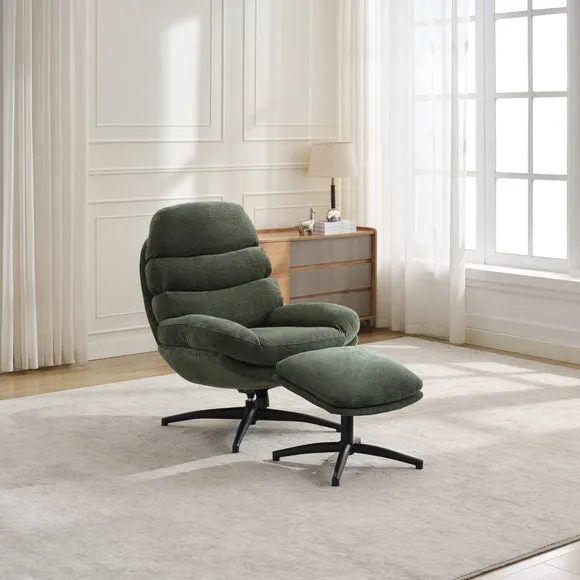 Clark Swivel Chair and Footstool