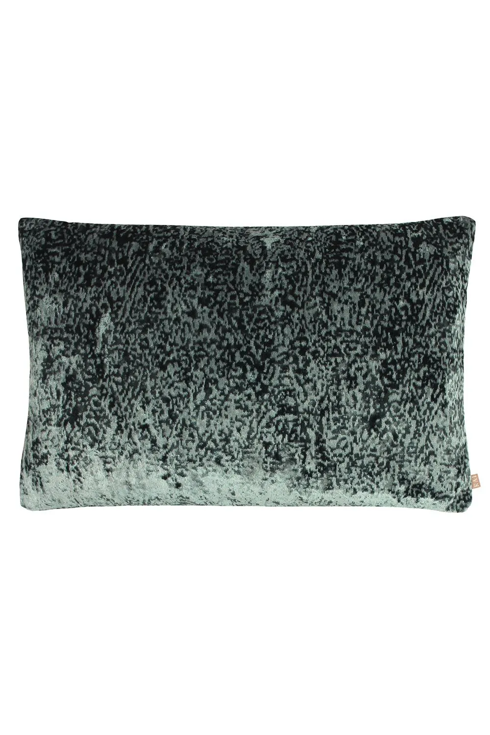 KAI Lynx Velvet Jacquard Cushion in Dark Green
