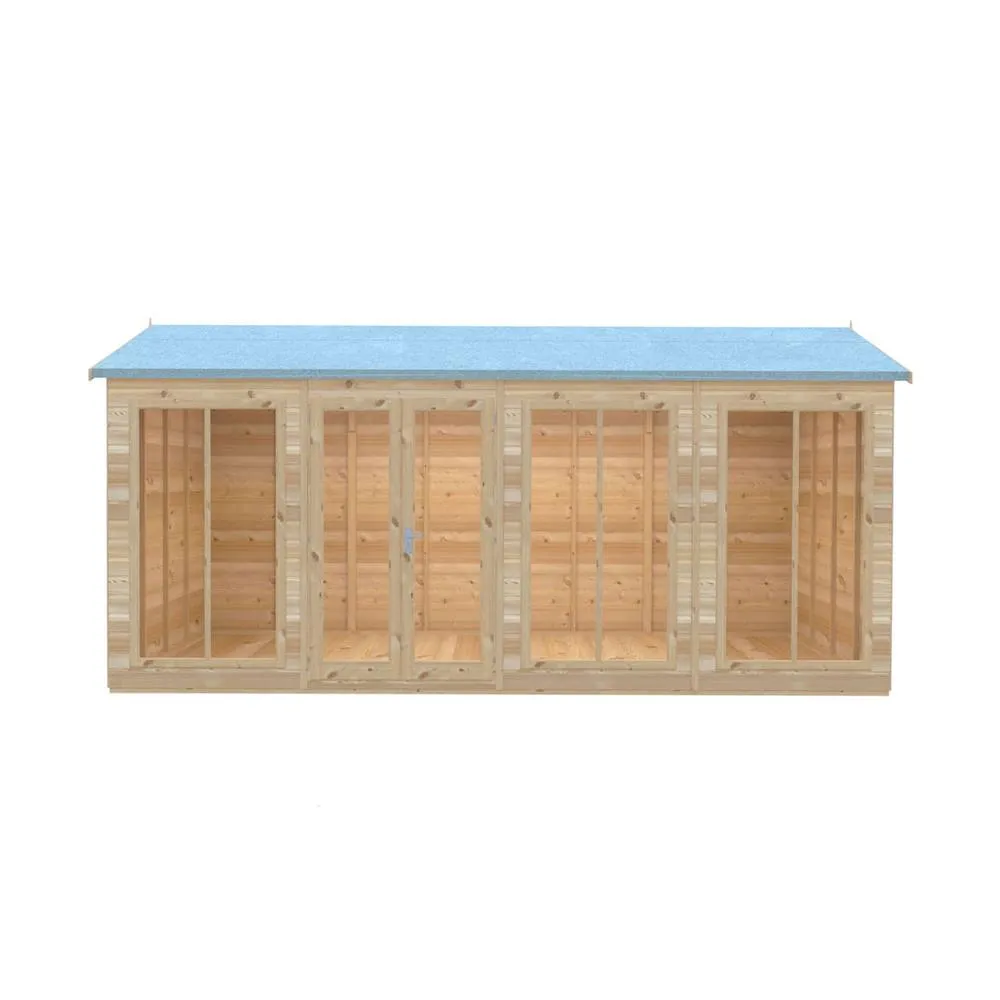 Shires Mayfield 16 x 8 Summerhouse - Wood - L239 x W476 x H229 cm in Light Brown