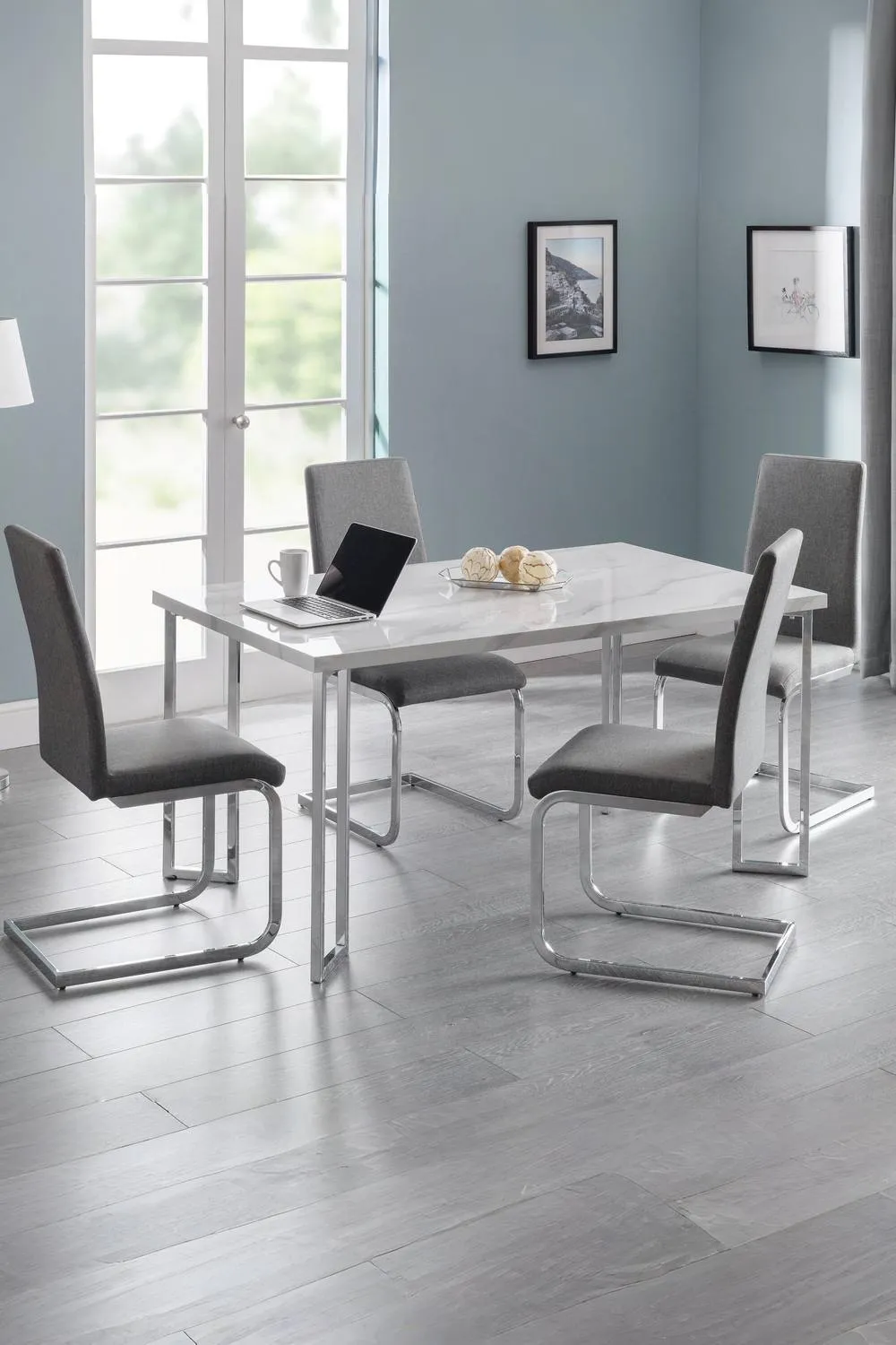 Julian Bowen Roma High Back Upholstered Dining Chair (Set of 2) in Grey 2