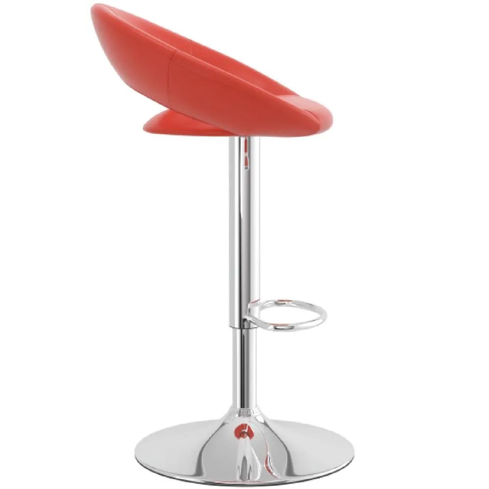netfurniture Serene Red Padded Kitchen Breakfast Bar Stool Height Adjustable 4
