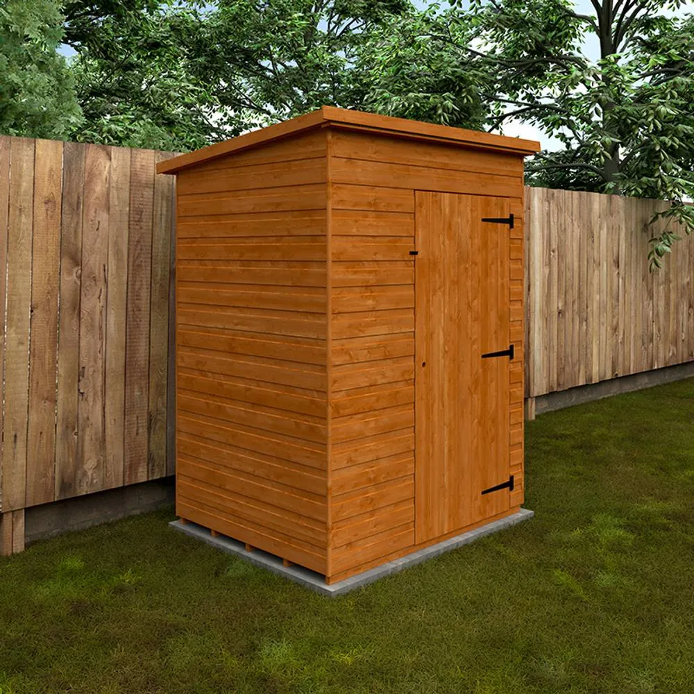 Buttercup Farm 5 x 4 Feet Super Pent 12mm Shed - Solid Wood/Softwood/Pine in Burnt Orange 2