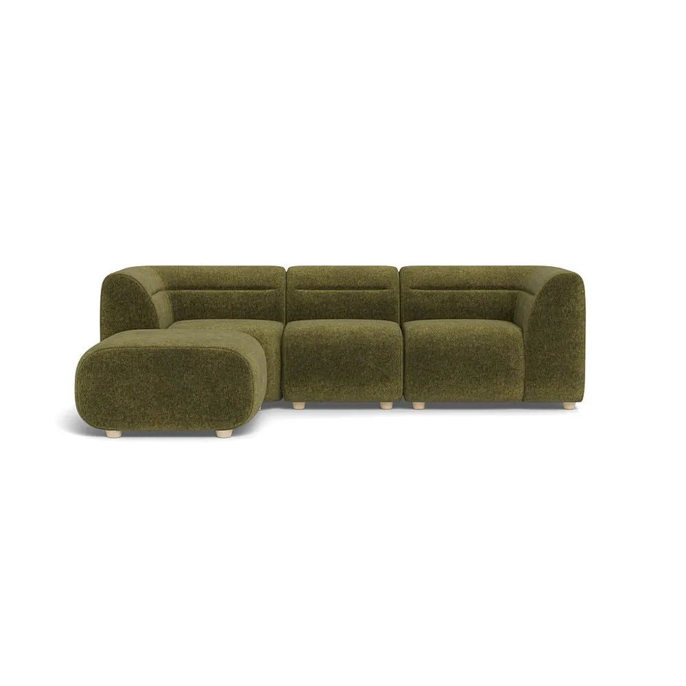 Heal's Lilli Left Hand Facing Compact Corner Sofa Boucle Velvet Wilder Natural Beech Feet 1