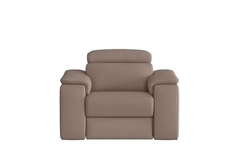 Davide Leather Armchair - Botero Taupe
