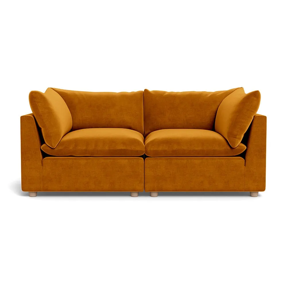 Heal's Astrid 3 Seater Sofa Smart Luxe Velvet Cognac Natural Beech Feet 1