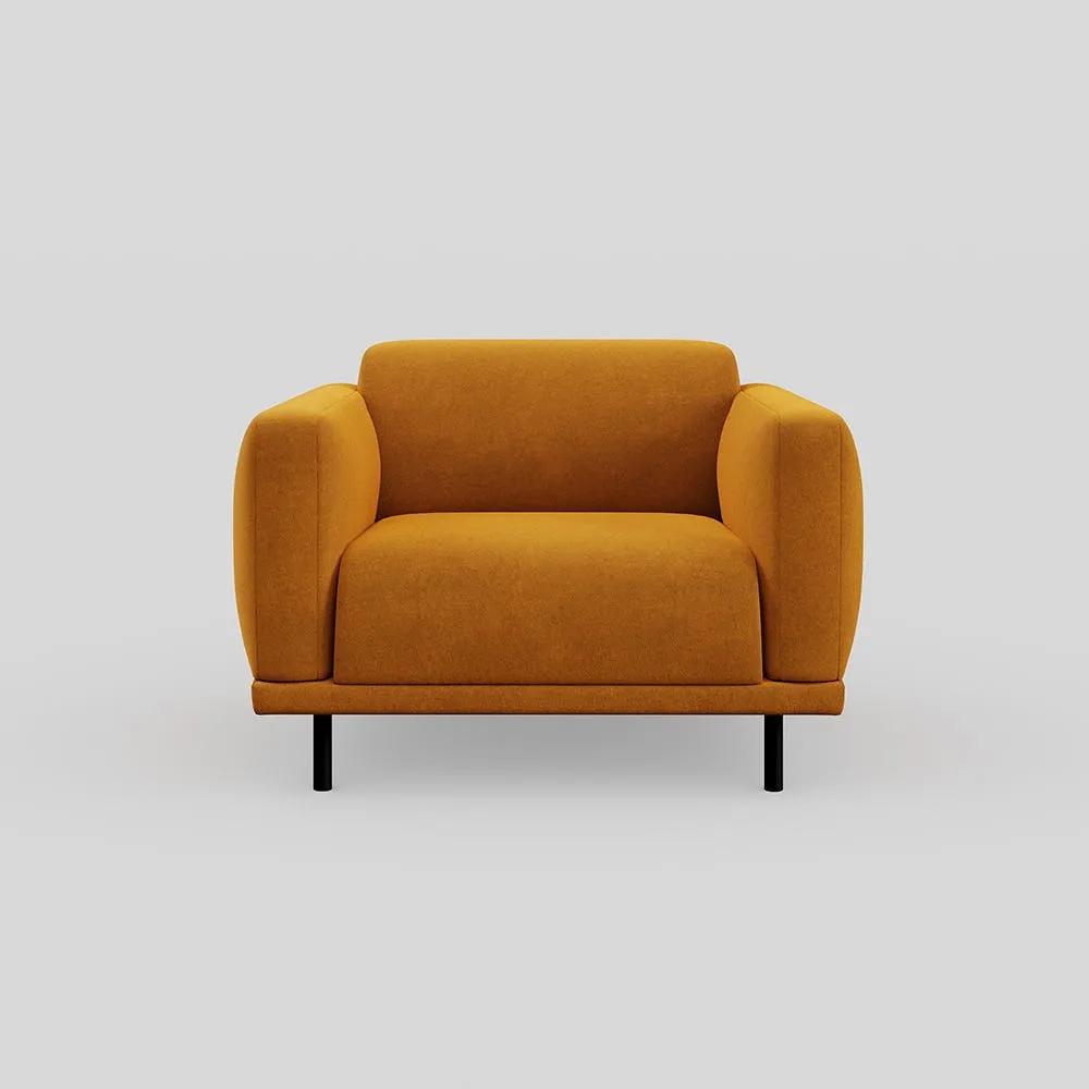 Heal's Harri Armchair Smart Luxe Velvet Cognac