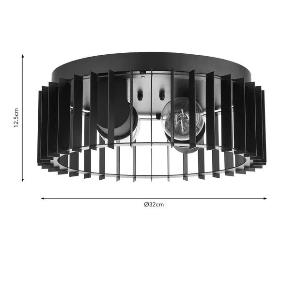 Reno Industrial Outdoor 2 Light Flush Ceiling Light 6