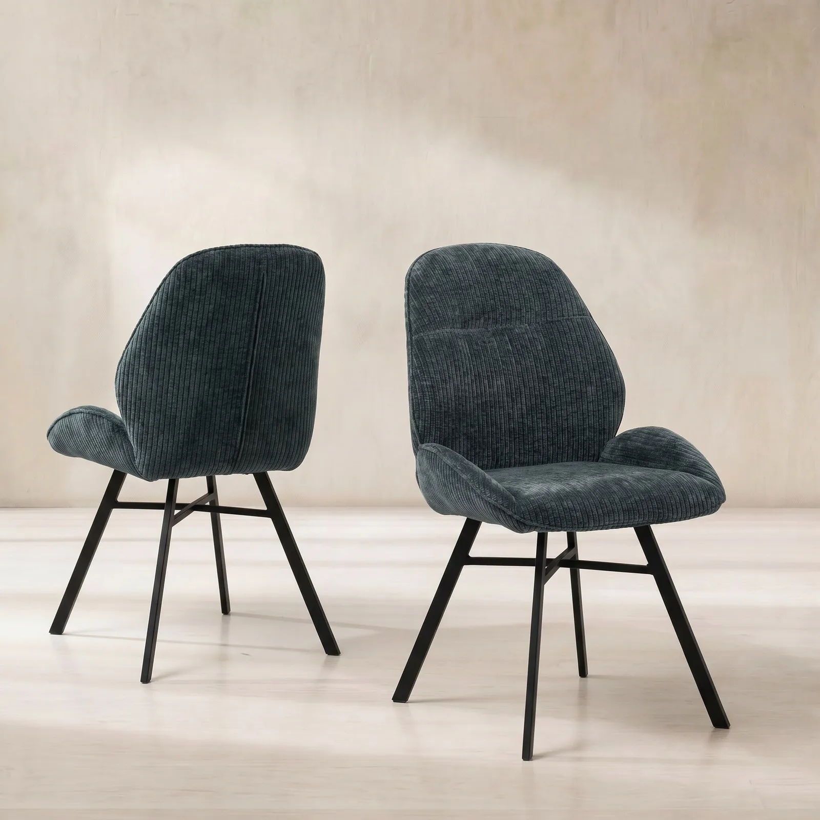 Ulza Dining Chair - Matching Stitch, Blue Fabric | Barker & Stonehouse